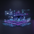 3D Glasses Futuristic Background