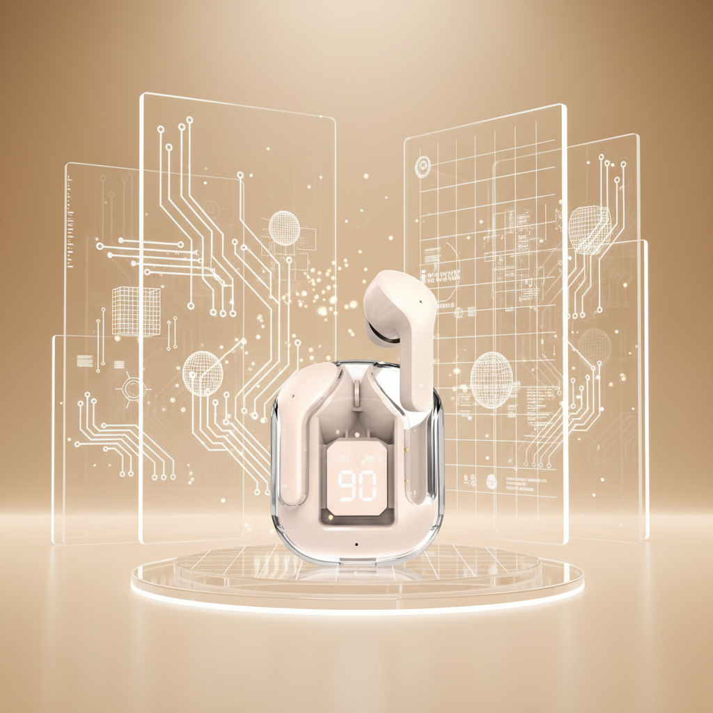 Display Futuristic Earphones