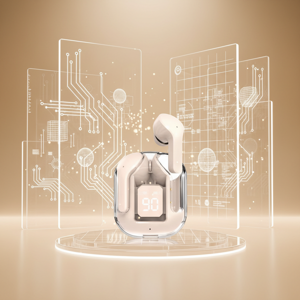 Display Futuristic Earphones