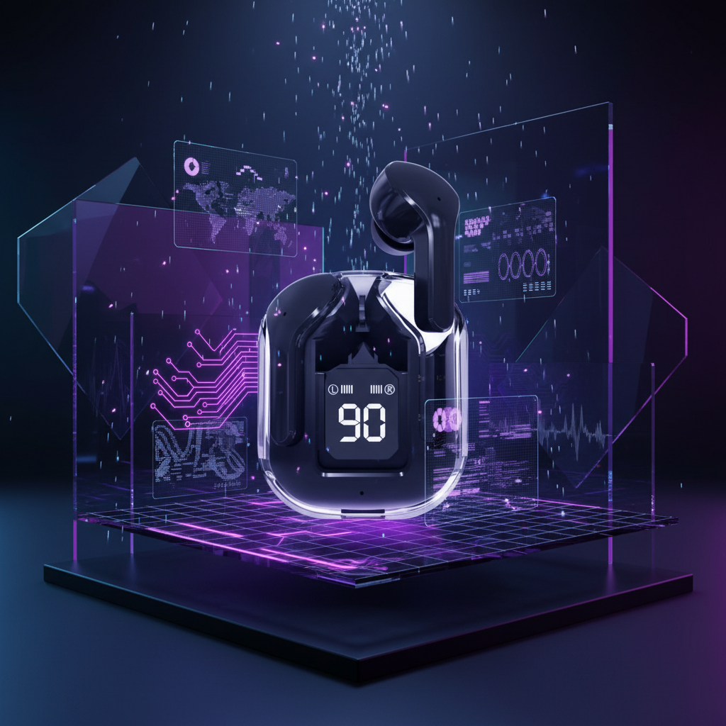 Display Futuristic Earphones