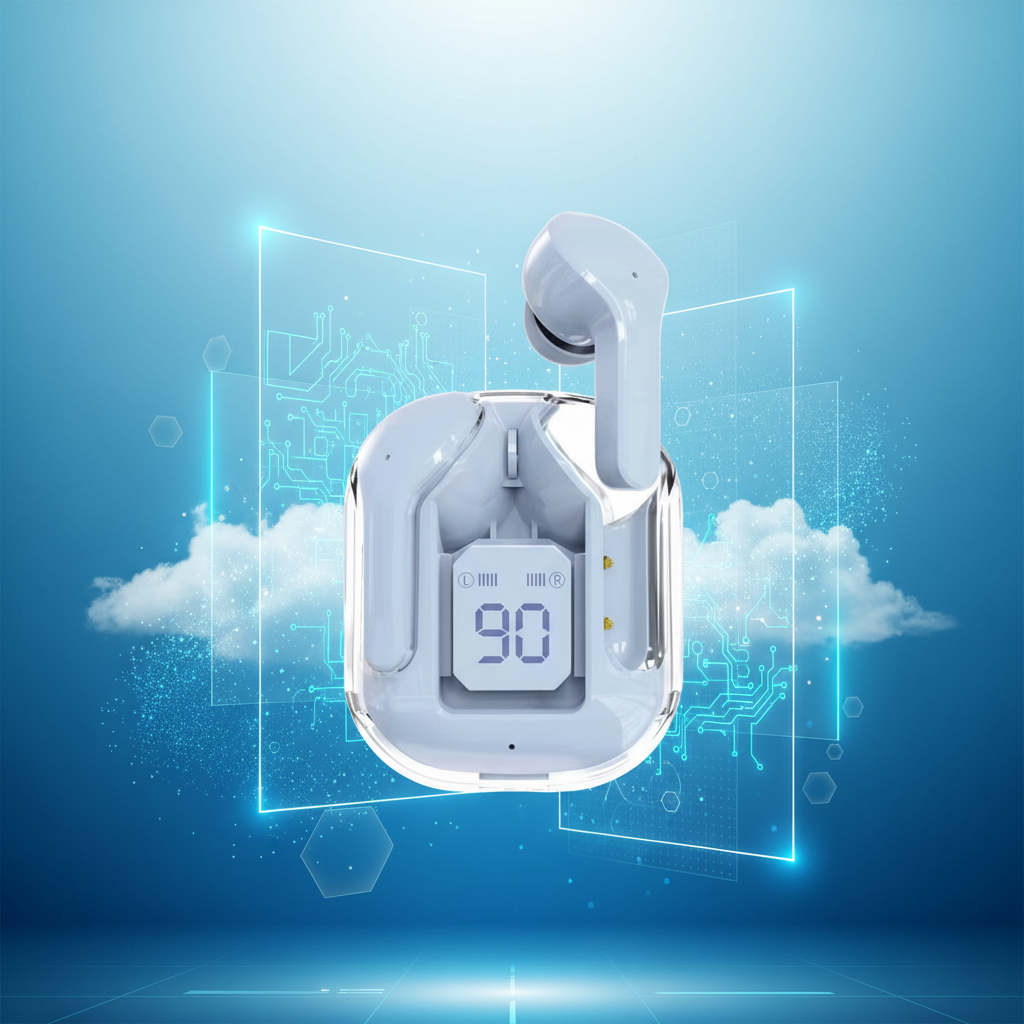 Display Futuristic Earphones