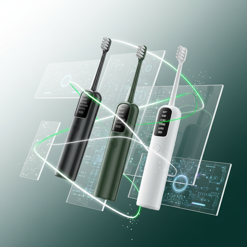 Electric Toothbrushes Futuristic Background