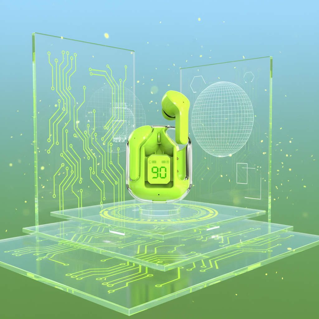 Display Futuristic Earphones