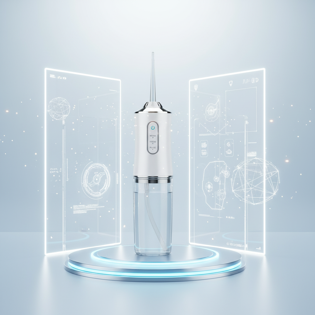 Oral Irrigator Futuristic Background
