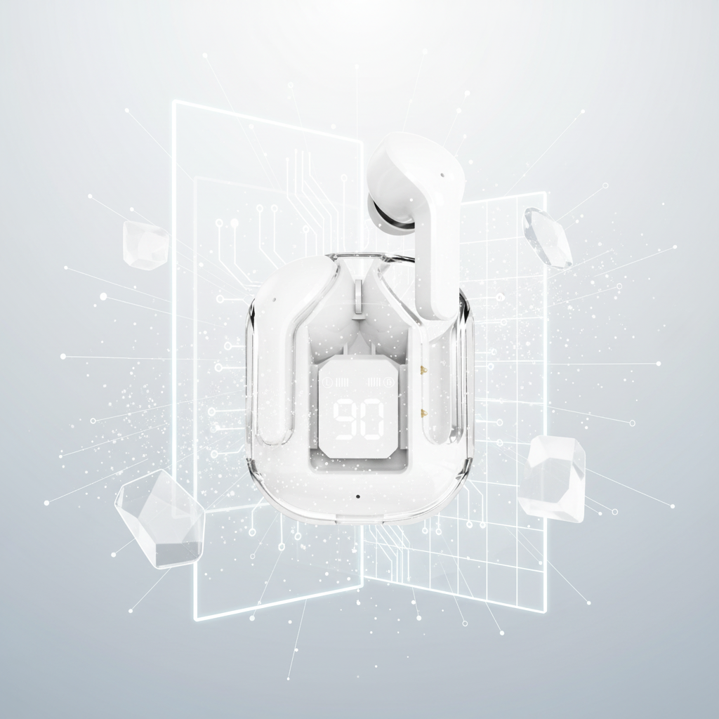 Display Futuristic Earphones