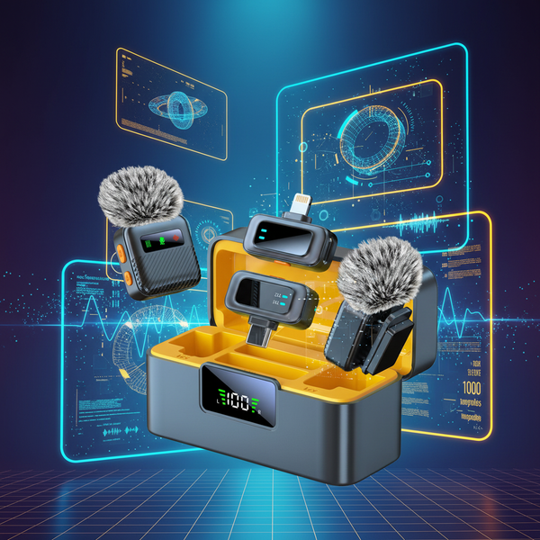 Wireless Microphone Futuristic Background